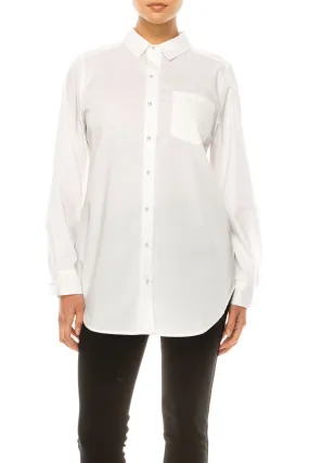 Long Sleeve Button Down Shirt White