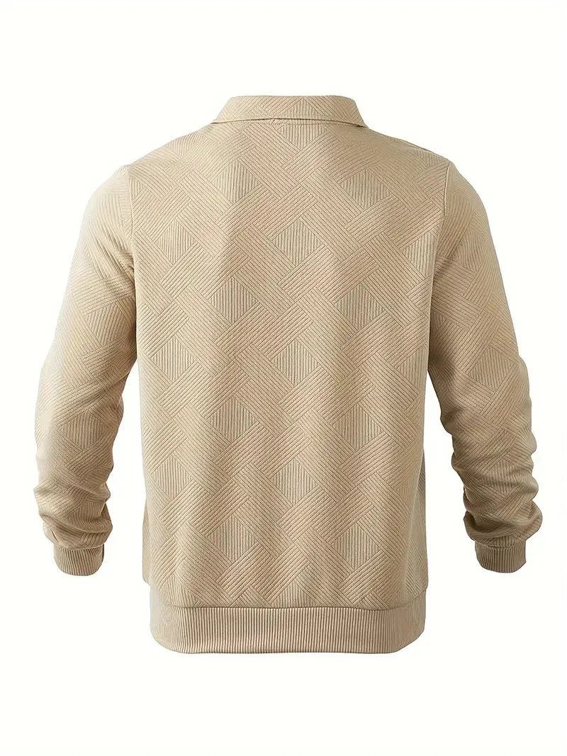 Men - Vintage Jumper - Zip Design - Cozy Retro Knitwear