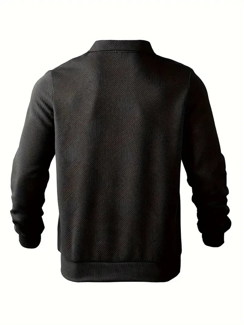 Men - Vintage Jumper - Zip Design - Cozy Retro Knitwear