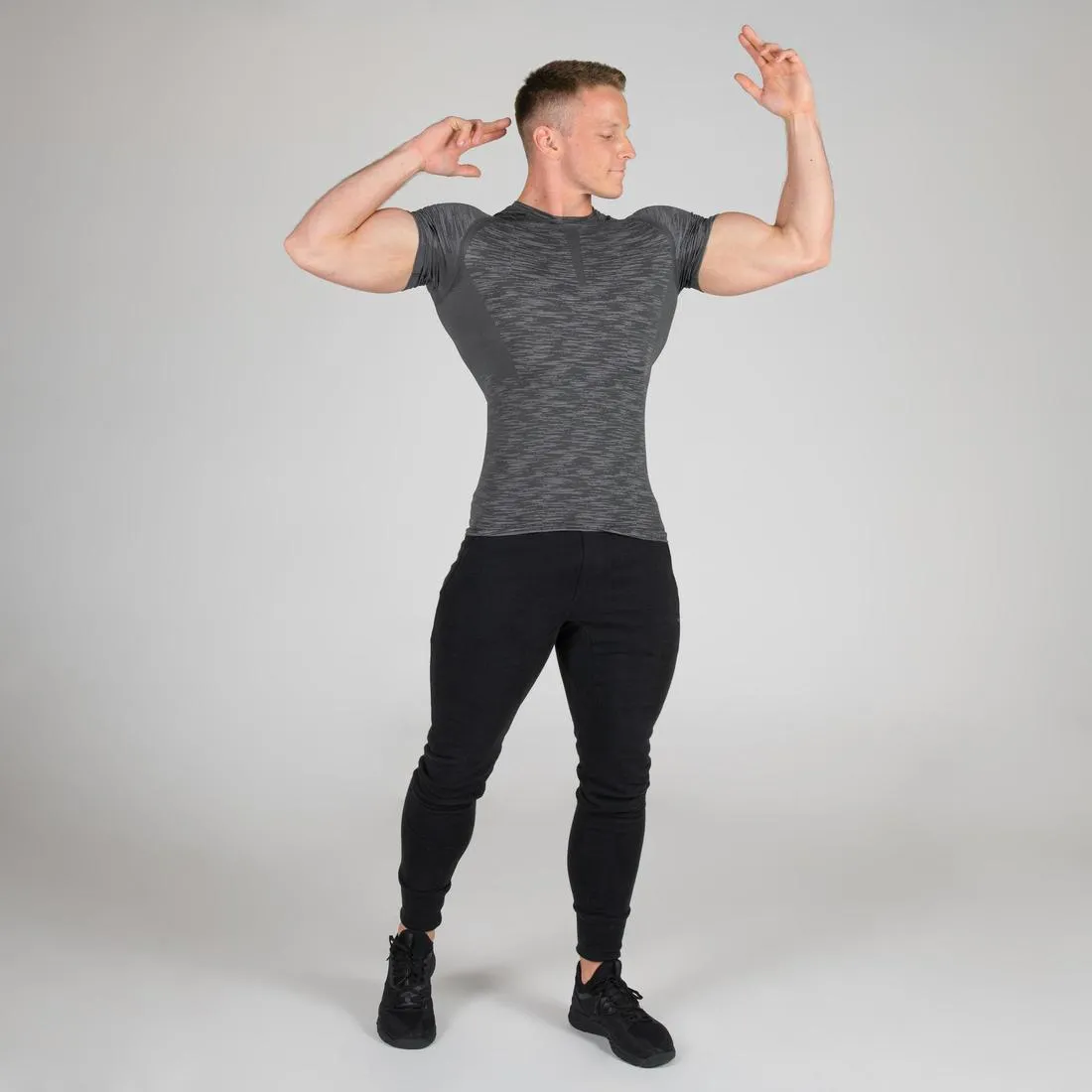 Men's Breathable Short-Sleeved Crew Neck Weight Training Compression T-Shirt