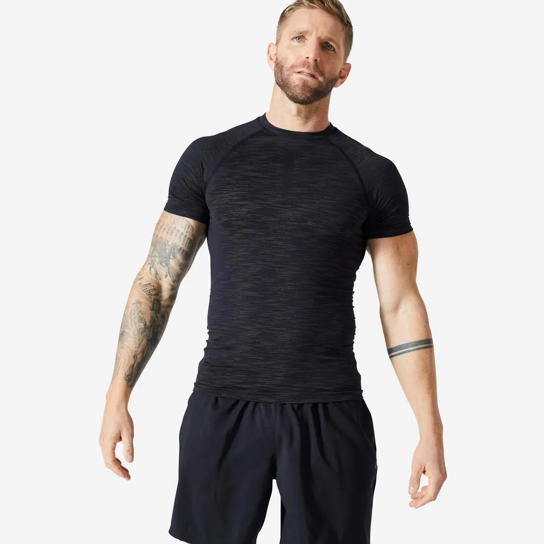 Men's Breathable Short-Sleeved Crew Neck Weight Training Compression T-Shirt