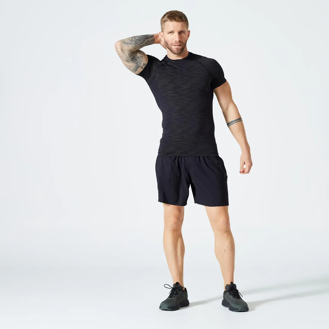 Men's Breathable Short-Sleeved Crew Neck Weight Training Compression T-Shirt