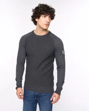 Mens  Crestfield Crew Knit Black Marl