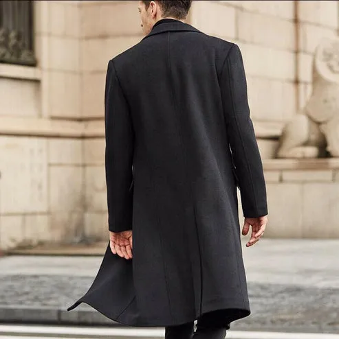 Men's Long Trench Coat Woolen Coat By TJS