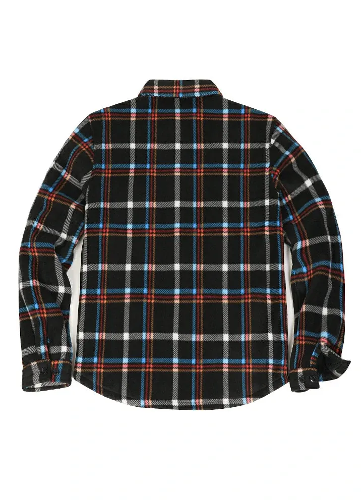 Men's Sherpa Fleece Lined Shacket,Button Down Plaid