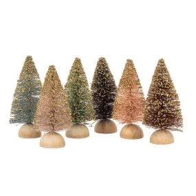 Mini Brush Trees with glitter