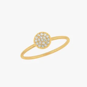 Mini Pave Disc Ring Gold