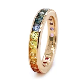 Montana Sapphire Eternity Band - "Rainbow Bright"