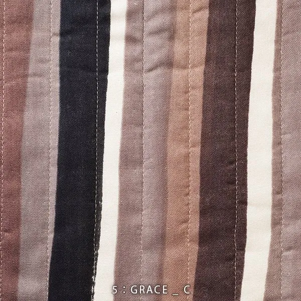 NANI IRO • Grace Quilted Organic Cotton Double Gauze Fabric • Brown & Grey