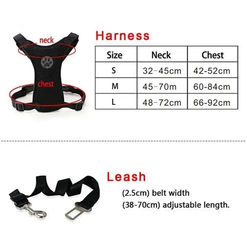 NEW Breathable Mesh Dog Harness Leash