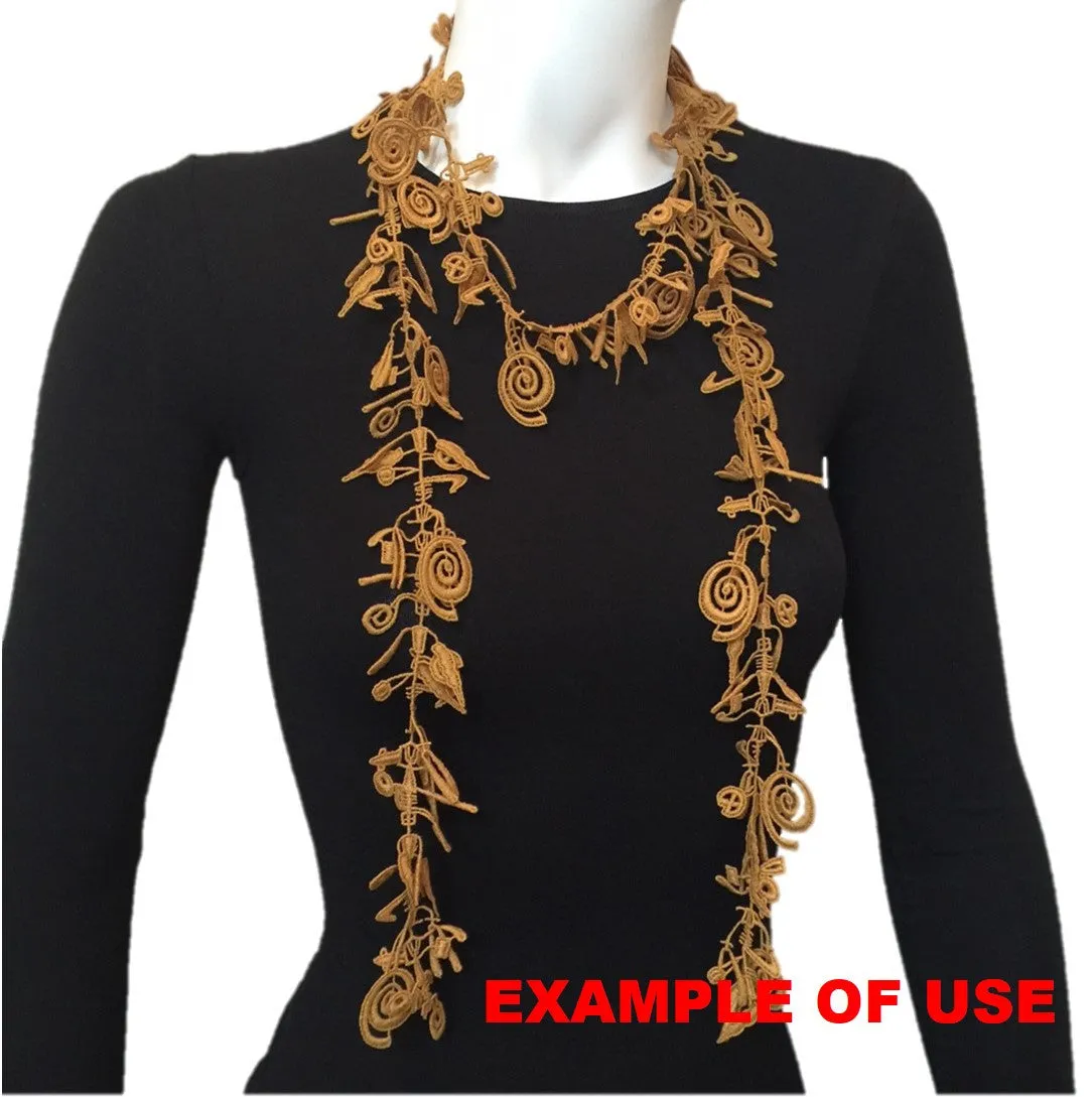 NUNO Lace Necklace: "Pins and Needles" (Black)