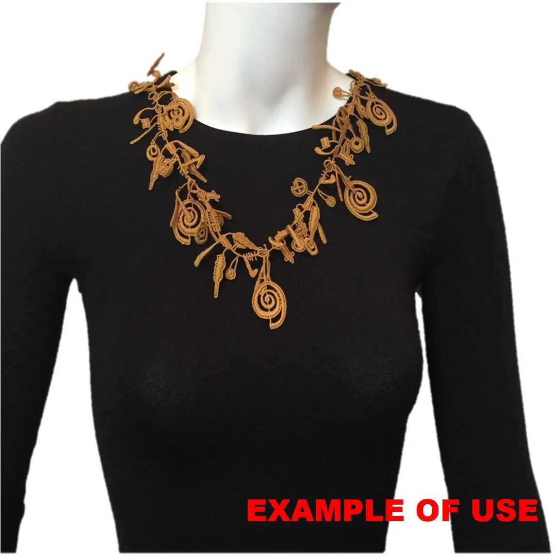 NUNO Lace Necklace: "Pins and Needles" (Black)