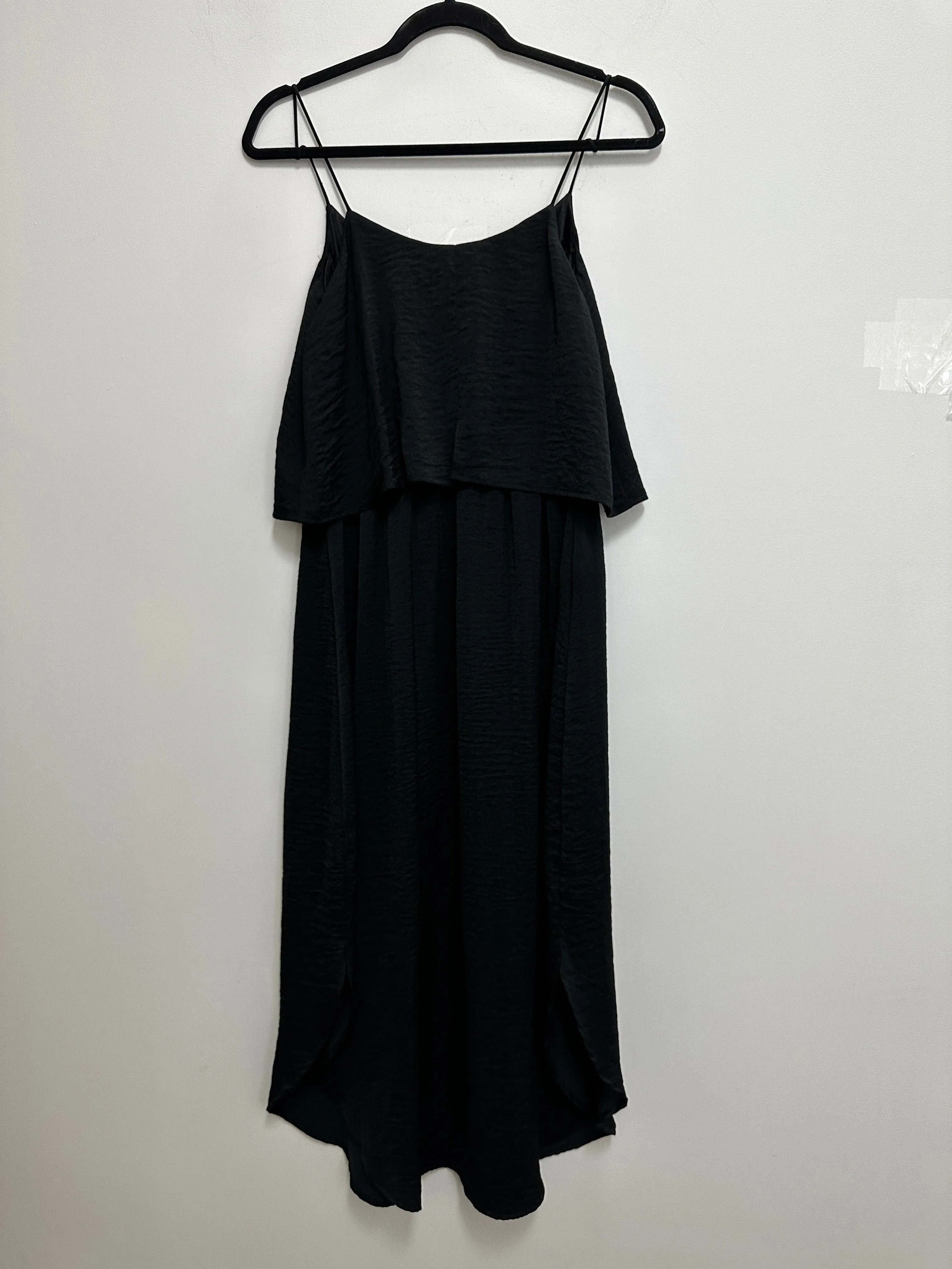 Nursing Midi Slip Dress in Black