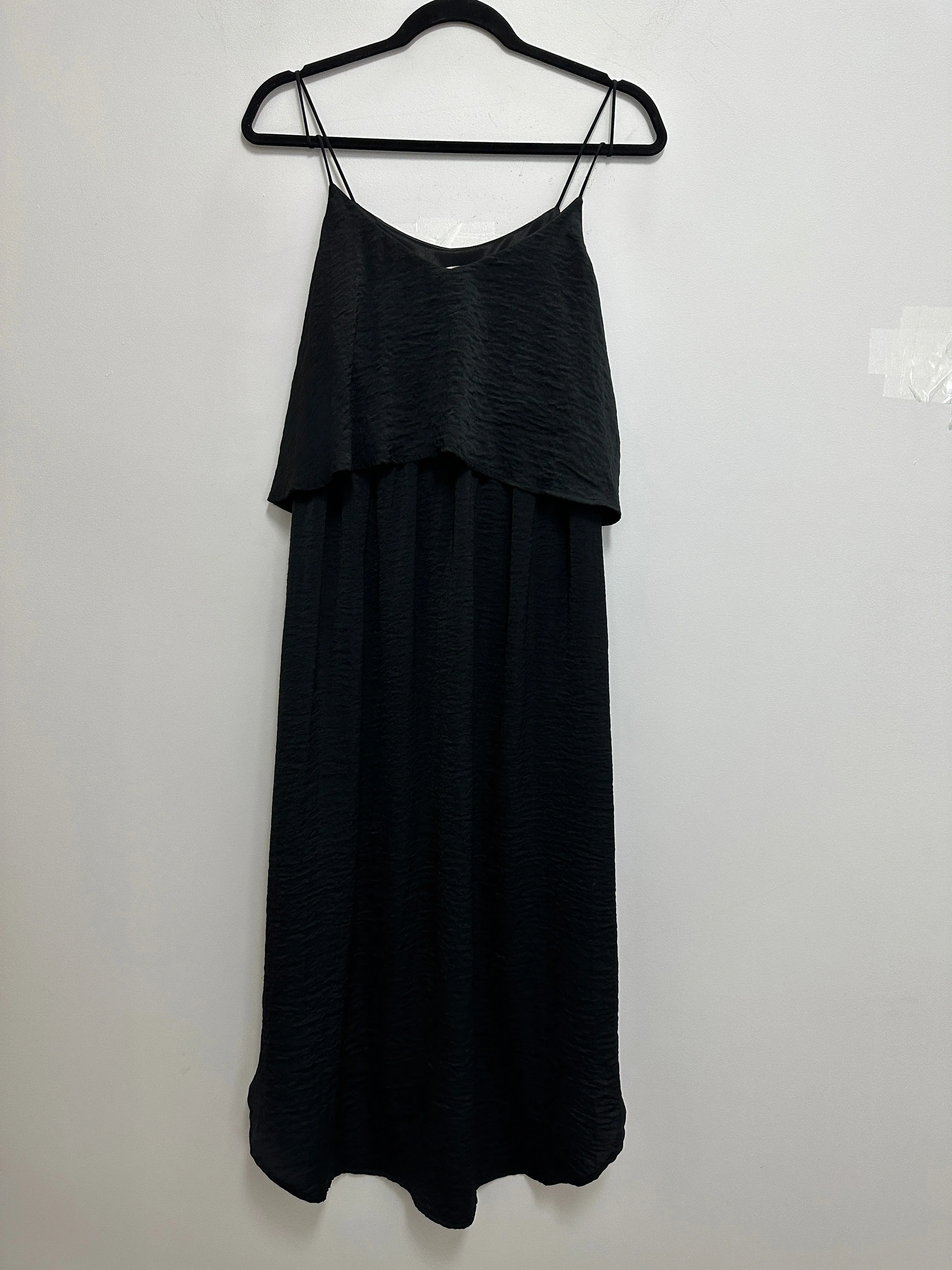 Nursing Midi Slip Dress in Black