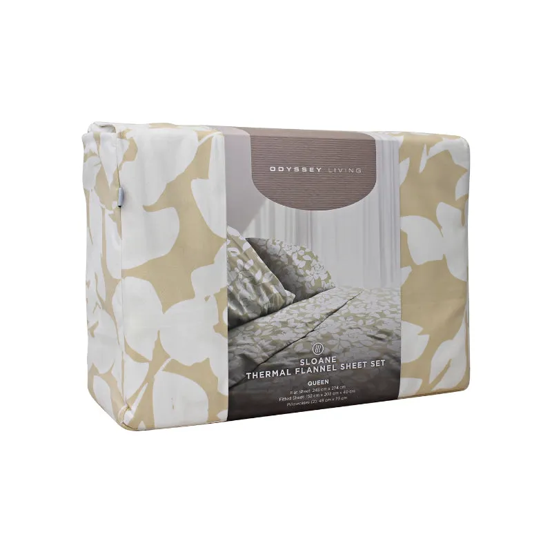 Odyssey Living Thermal Flannelette Printed Sloane Sheet Set