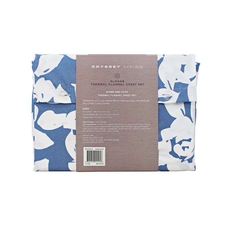 Odyssey Living Thermal Flannelette Printed Sloane Sheet Set