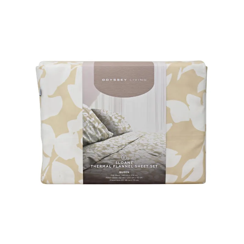 Odyssey Living Thermal Flannelette Printed Sloane Sheet Set