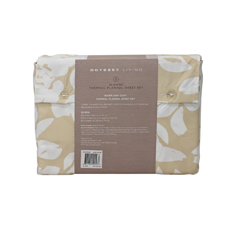 Odyssey Living Thermal Flannelette Printed Sloane Sheet Set