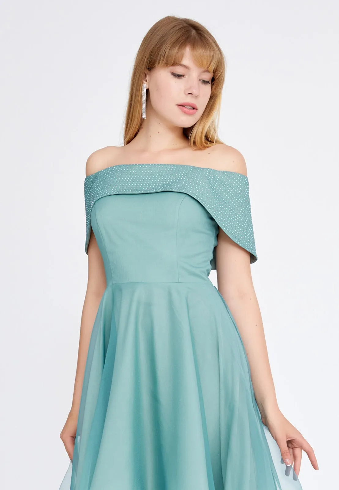 Off Shoulder High Low Dress