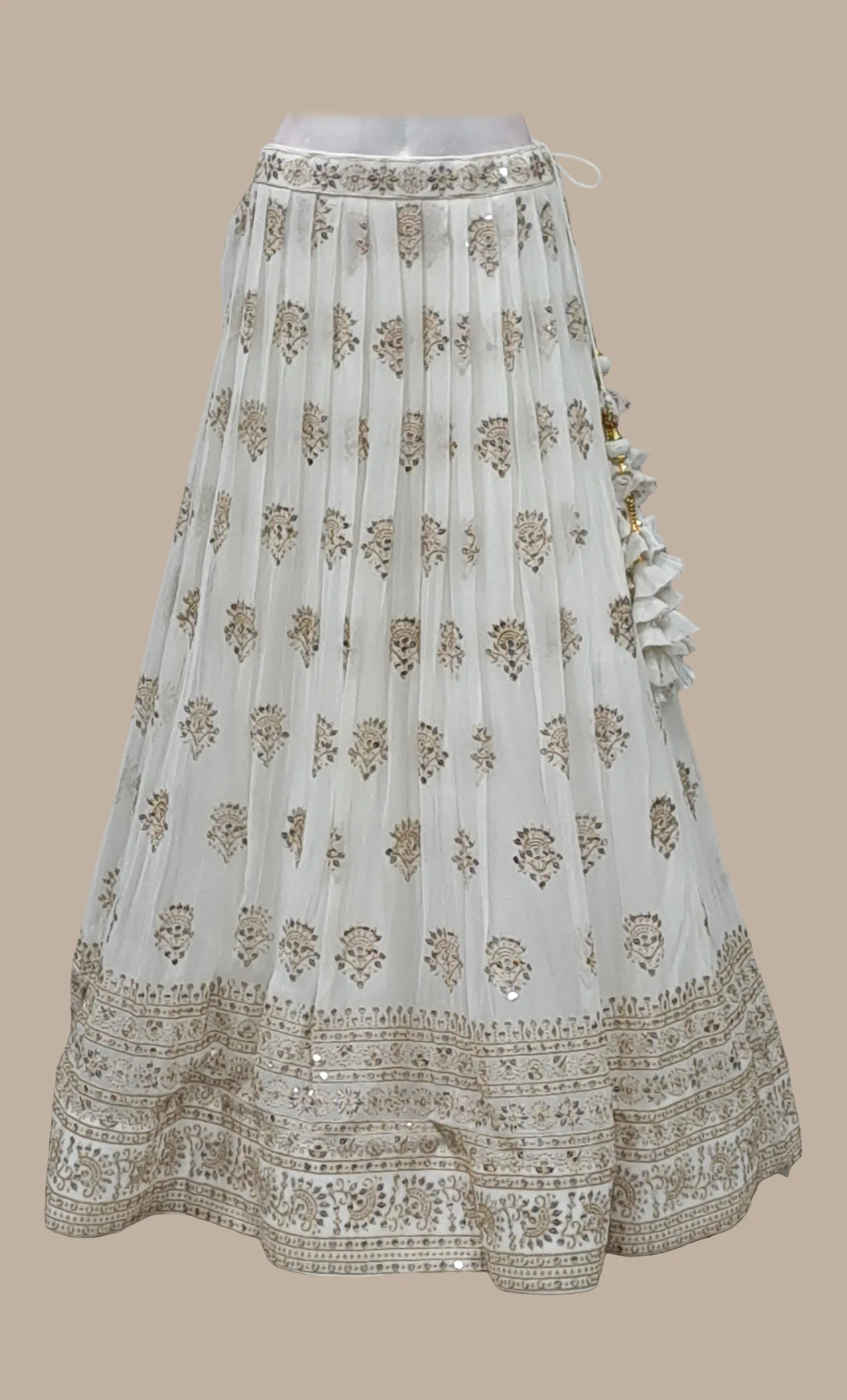 Off White Embroidered Choli Set