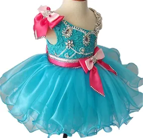 One Shoulder Little Girl/Baby Girl/Toddler Baby Doll Pageant Dress