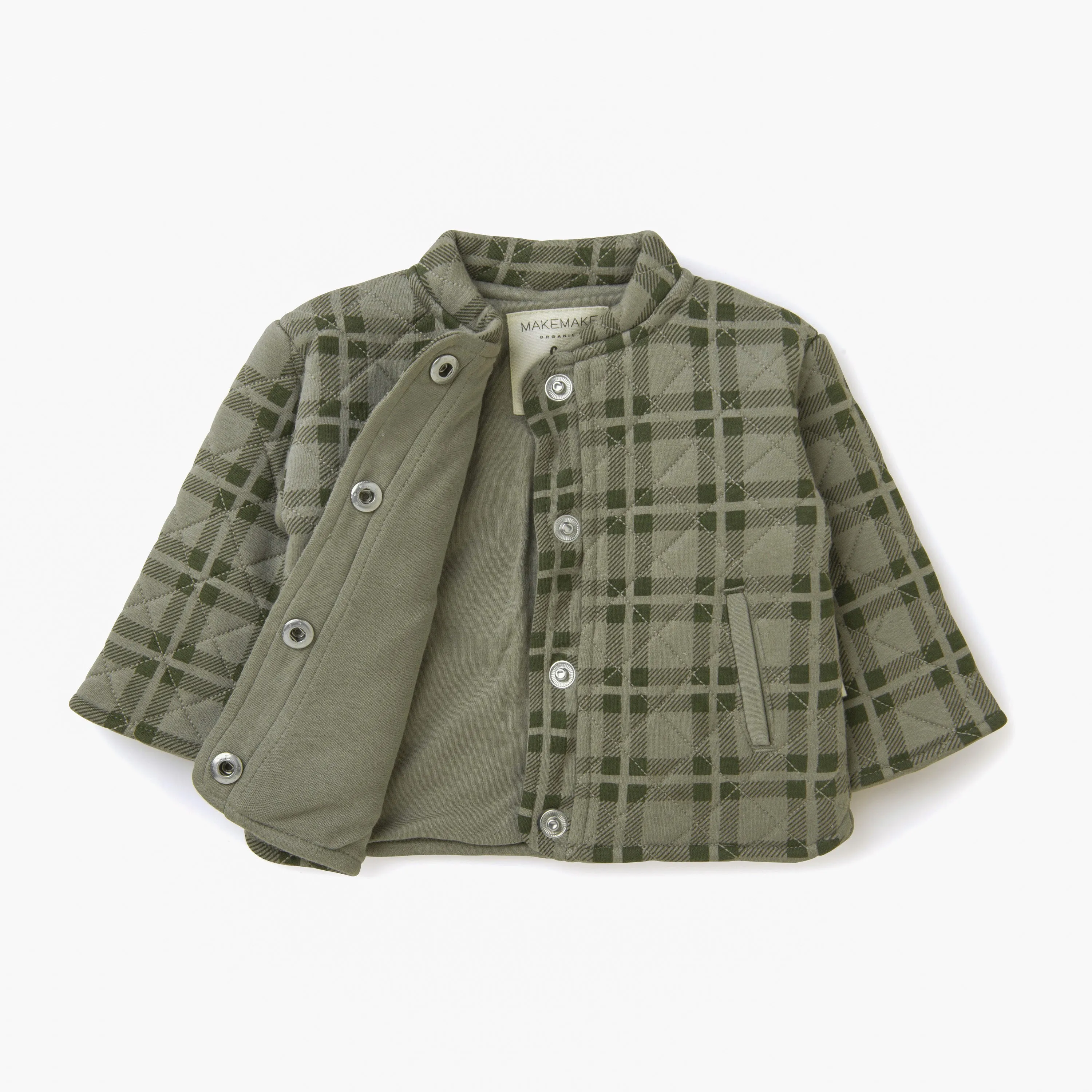 Organic Kids Merino Wool Buttoned Jacket - Plaid