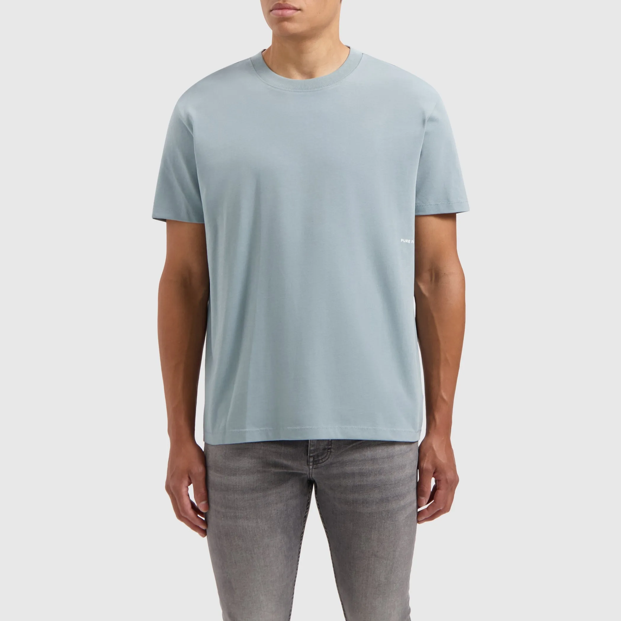 Organic Sideline Wordmark T-shirt | Blue Grey