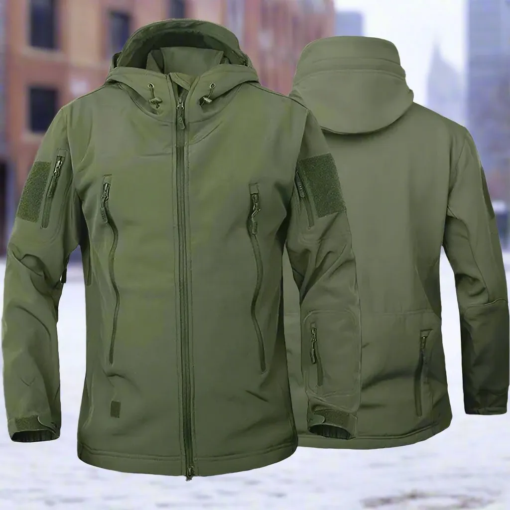 Outdoor Warm Shark Skin Soft Shell Special Tactical Training Plush Thickened Waterproof Windproof Jacket - S5206071