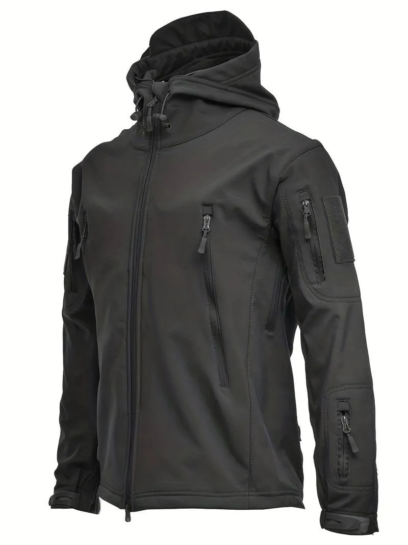 Outdoor Warm Shark Skin Soft Shell Special Tactical Training Plush Thickened Waterproof Windproof Jacket - S5206071