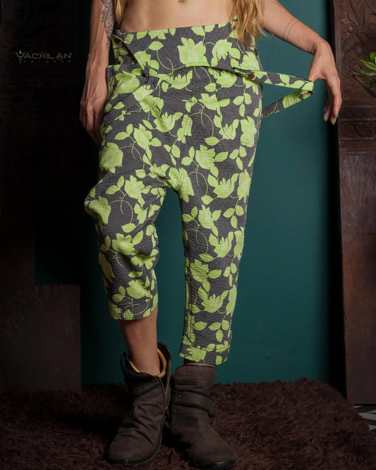 Overall Woman / Silk Slub - GREEN JAPANEE