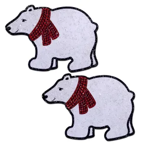 Pastease Polar Bear with Scarf Sparkling Nipple Pasties