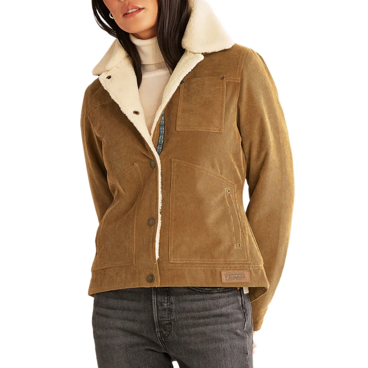 Pendleton Womens Wind River Corduroy Trucker Jacket - Saddle