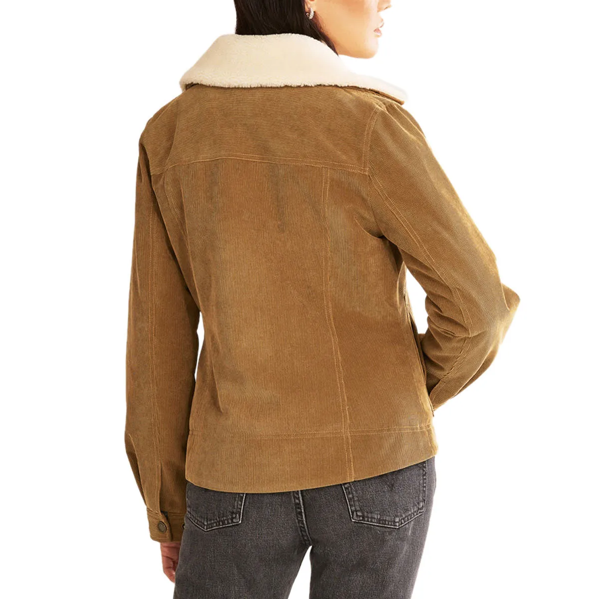 Pendleton Womens Wind River Corduroy Trucker Jacket - Saddle