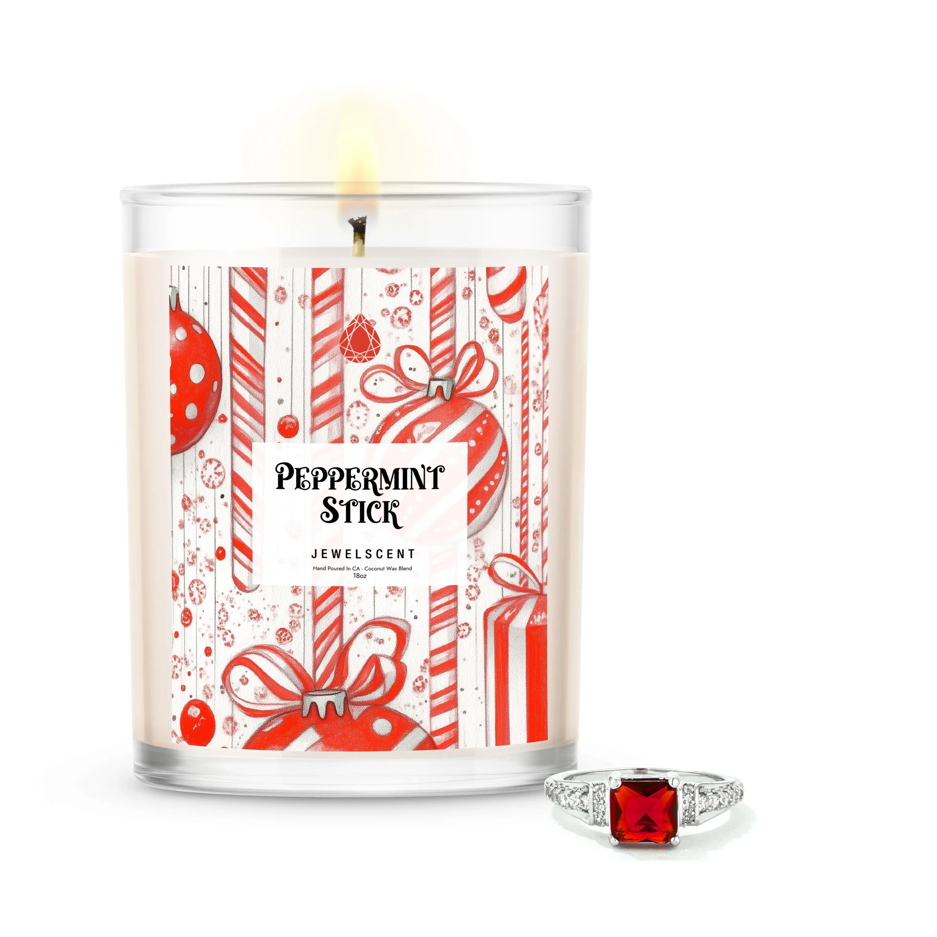 Peppermint Stick 18oz Home Jewelry Candle