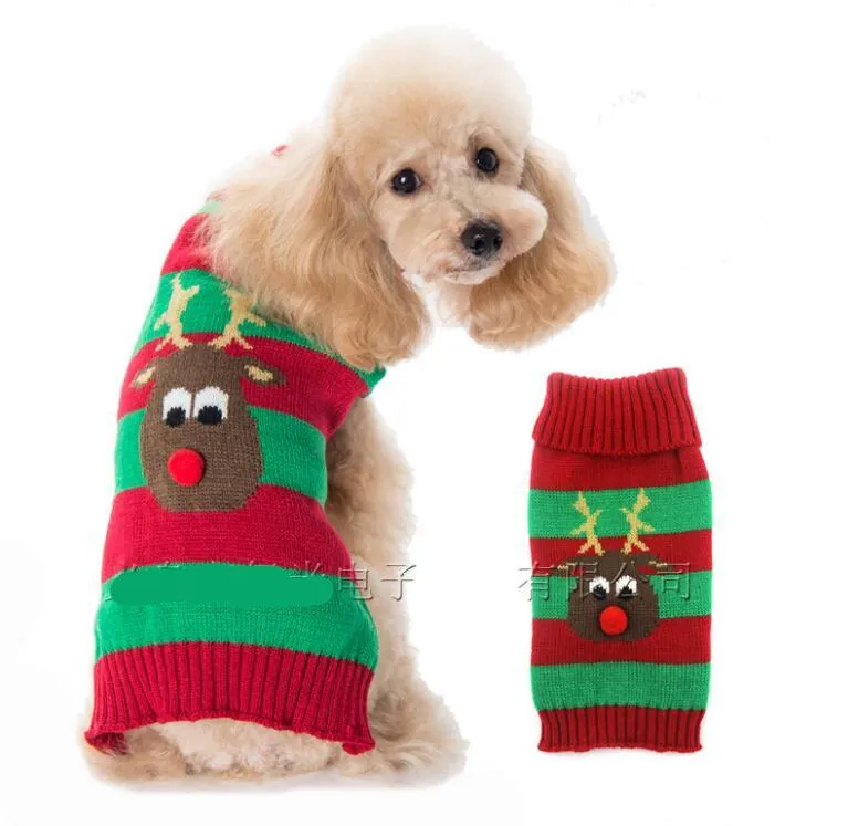 Pet Cute Pere Dear Christmas Winter Knitwear Warm Dog Clothes