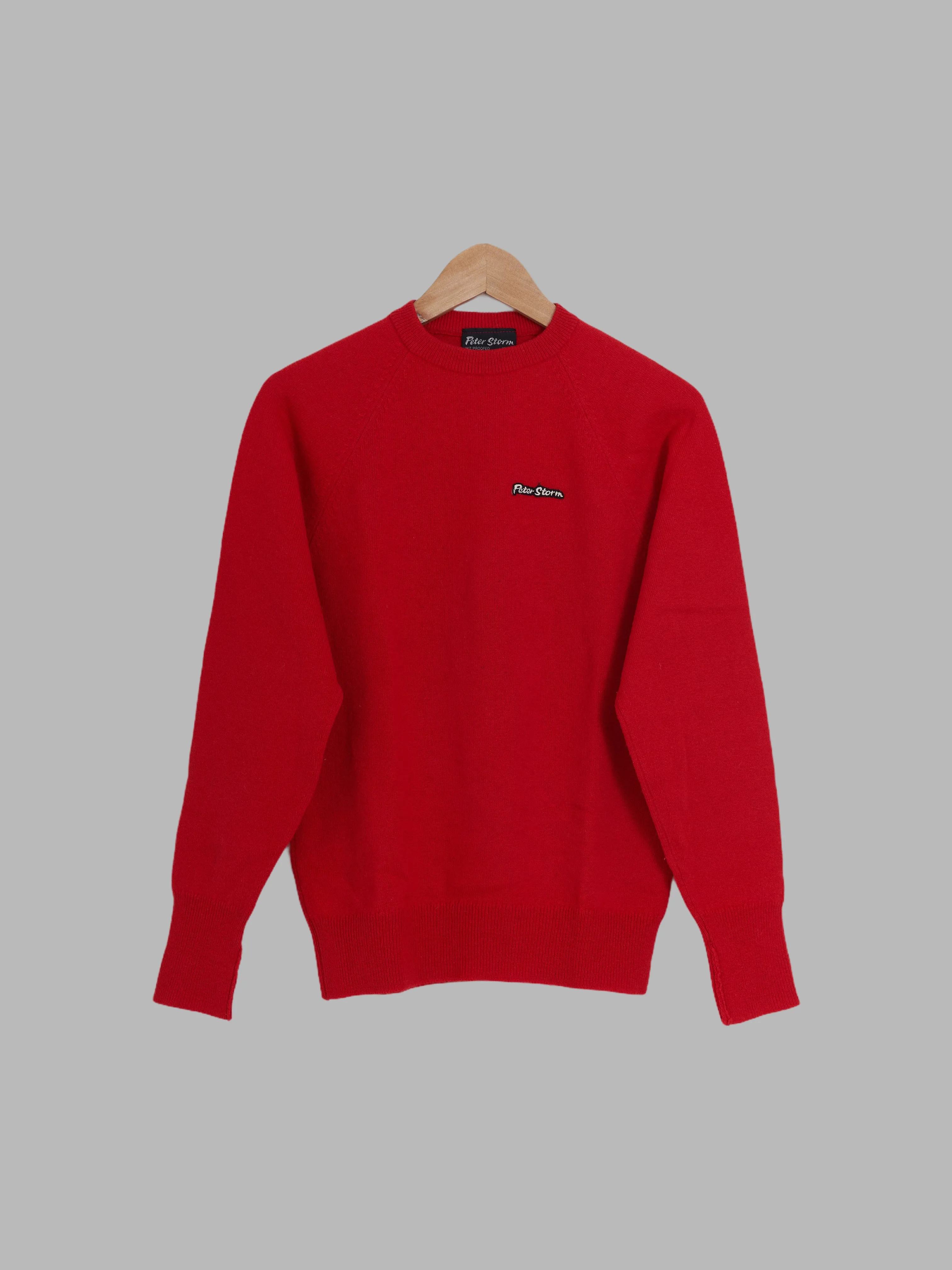 Peter Storm red W2 proof wool waterproof logo patch crew neck jumper - sz 36 91