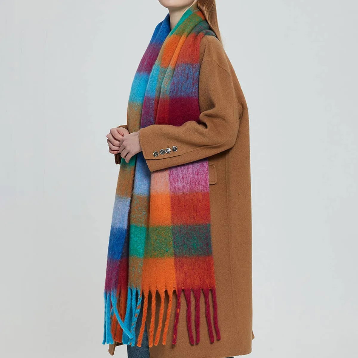 Plaid Pattern Scarf - Multi-Color 1