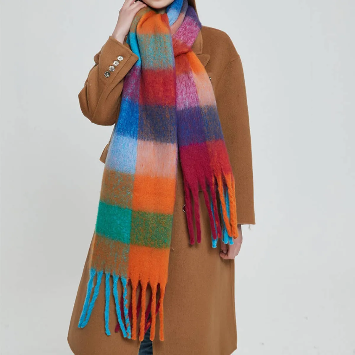 Plaid Pattern Scarf - Multi-Color 1