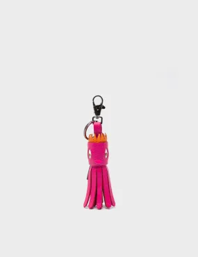 Queen Callie Marie Charm - Peacock Pink Leather Keychain