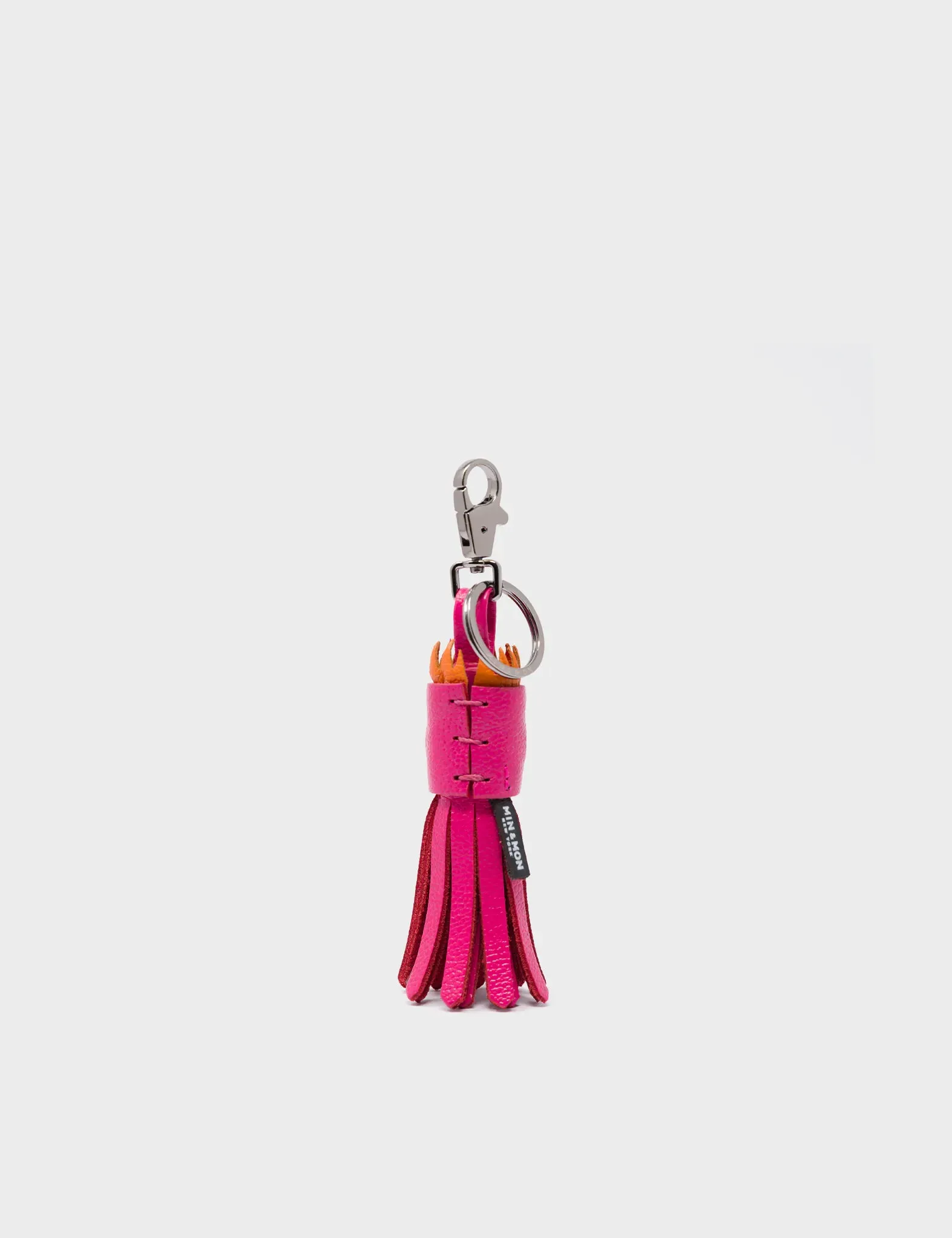 Queen Callie Marie Charm - Peacock Pink Leather Keychain