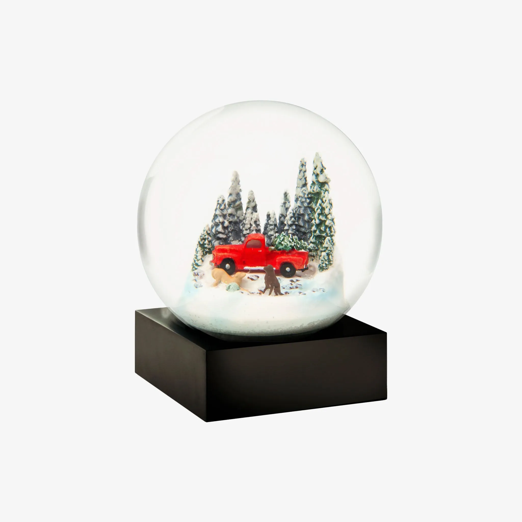 Red Truck with Dogs Snow Globe