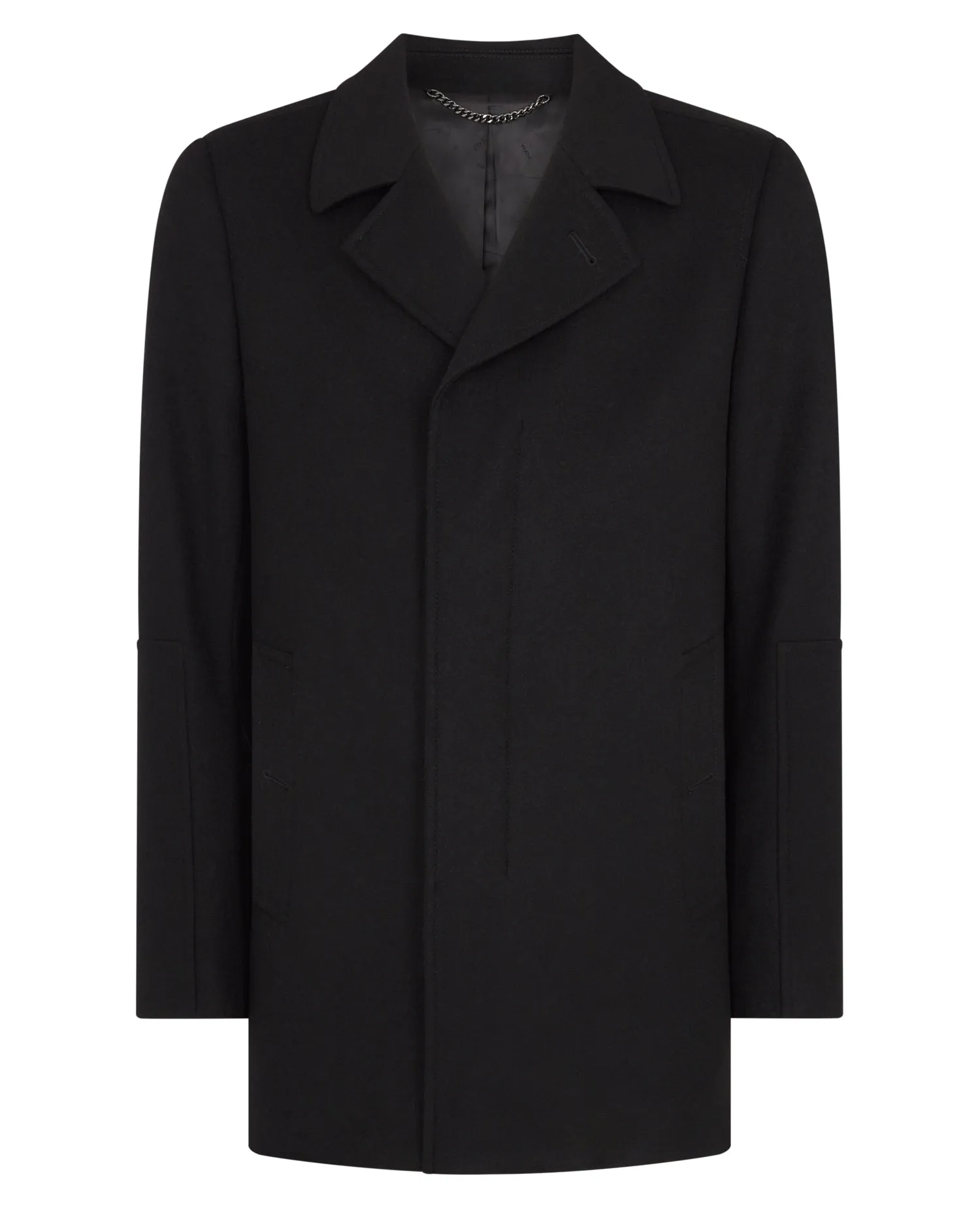 Remus Uomo Lochlan Tailored Overcoat - Black