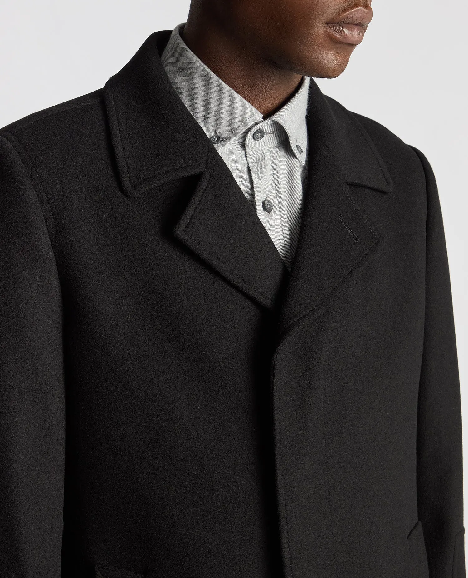 Remus Uomo Lochlan Tailored Overcoat - Black