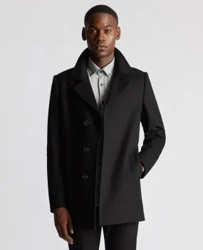 Remus Uomo Lochlan Tailored Overcoat - Black