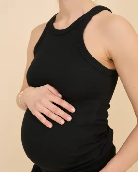 Ribbed Pregnancy Tank (Black/White/Grey Melange)