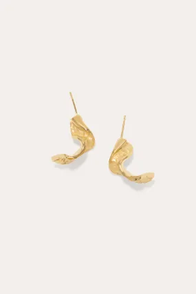 Ribbon II - Gold Vermeil Earrings