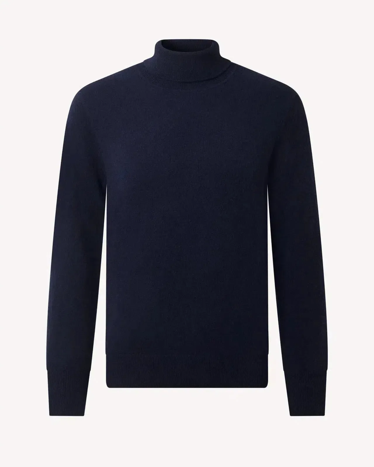 Roll Neck Navy Blue Cashmere Jumper