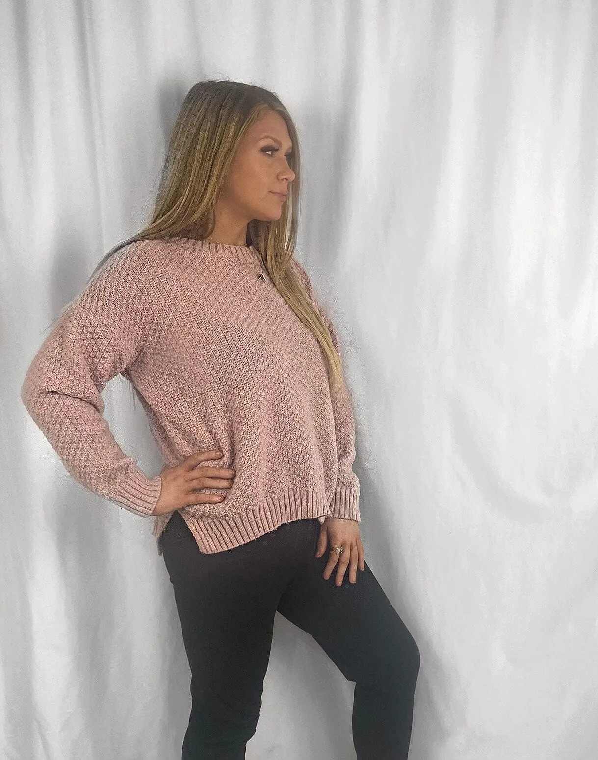 💙RUTH Pink fluffy Knit jumper