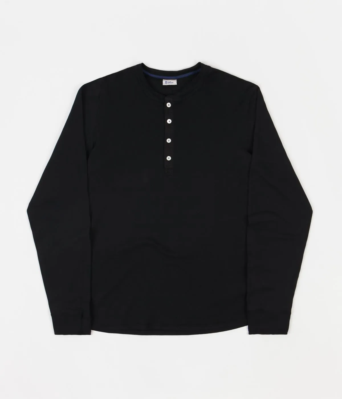 Schiesser Karl-Heinz Henley Long Sleeve T-Shirt - Black