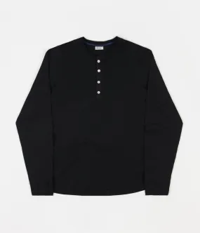 Schiesser Karl-Heinz Henley Long Sleeve T-Shirt - Black